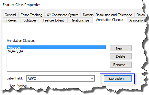 Feature Class Properties dialog box