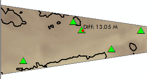 Elevation difference between obstacle and ground surface