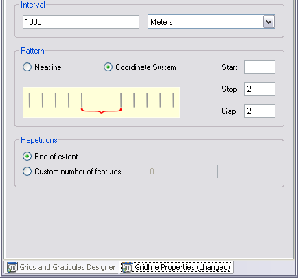 Pattern for gridline based on coordinate system