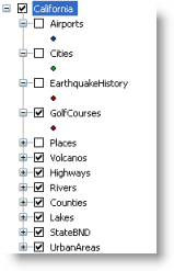 Ein aus ArcGIS for Server hinzugefügter Kartenservice-Layer