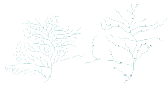 Before and after illustration of the thin hydro features process