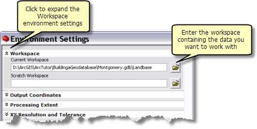 Festlegen der Umgebungseinstellung für den aktuellen Workspace