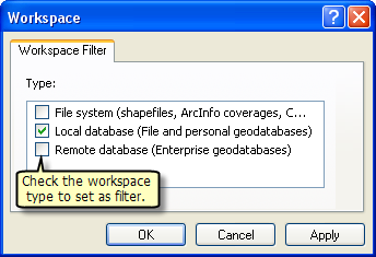 Workspace-Filter