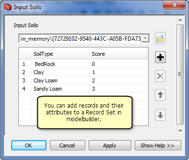 Record-Set in ModelBuilder