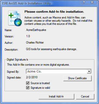 Esri ArcGIS Add-In-Installationsdienstprogramm