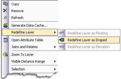 Neudefinieren von Daten als drapierten Layer in ArcGlobe