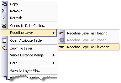 Neudefinieren von Daten als Höhen-Layer in ArcGlobe