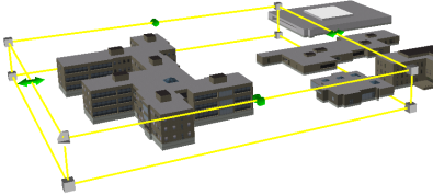 Ändern der Position des gesamten Interessenbereich-Feldes in ArcScene.