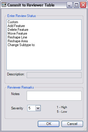 Commit To Reviewer Table dialog box