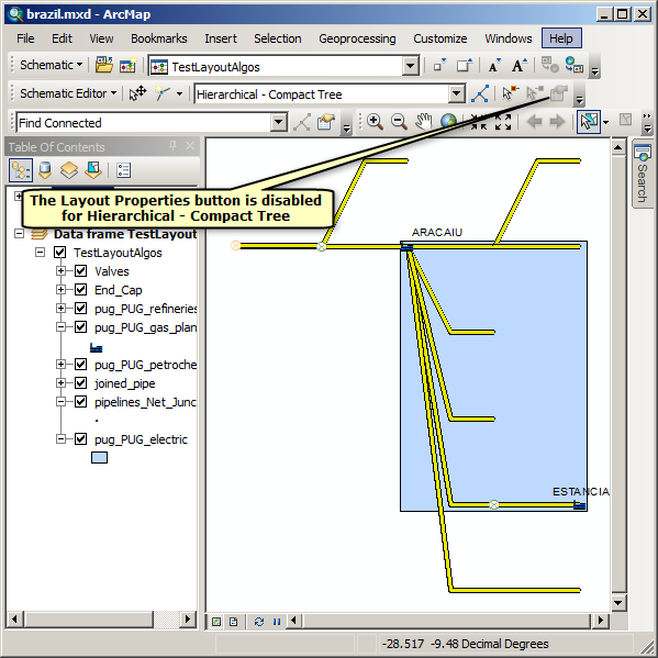 Layout Properties button disabled