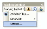 Auswählen von Einstellungen im Dropdown-Menü "Tracking Analyst"