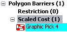 Eine neue Polygon-Barriere im Fenster "Network Analyst" Eine neue Polygon-Barriere im Fenster "Network Analyst"