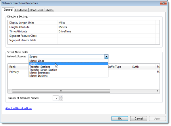 "Streets" auswählen "Streets" auswählen