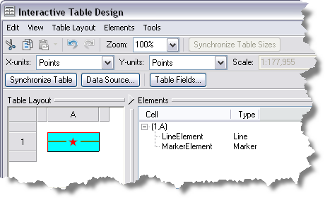 Interactive Table Design dialog box Interactive Table Design dialog box