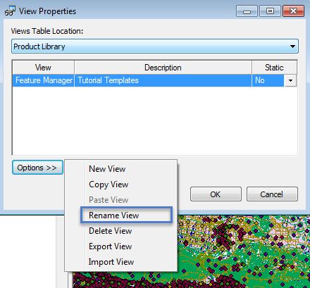 View Properties options—rename view View Properties options—rename view