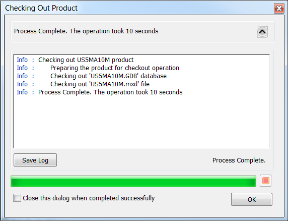 Checking Out Product dialog box with progress information Checking Out Product dialog box with progress information