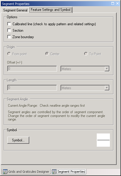Feature Settings and Symbol tab Feature Settings and Symbol tab