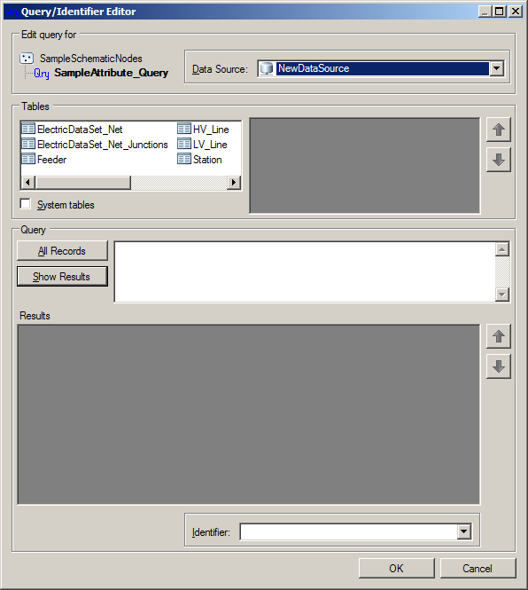 Sample Query attribute - Properties tab, initial content Sample Query attribute - Properties tab, initial content