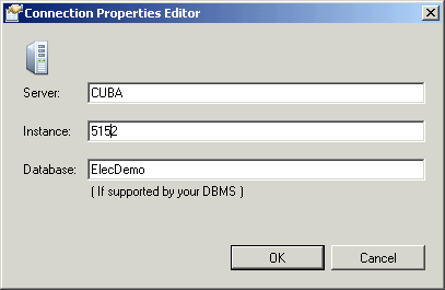 Edit Connection Properties Editor dialog box, final content in the sample Edit Connection Properties Editor dialog box, final content in the sample