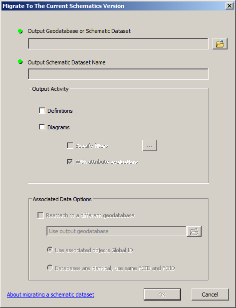 Migrate To The Current Schematics Version dialog box Migrate To The Current Schematics Version dialog box