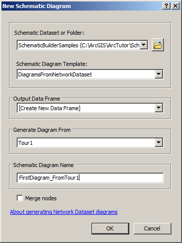 New Schematic Diagram dialog box - Final content for the Network Dataset builder sample New Schematic Diagram dialog box - Final content for the Network Dataset builder sample