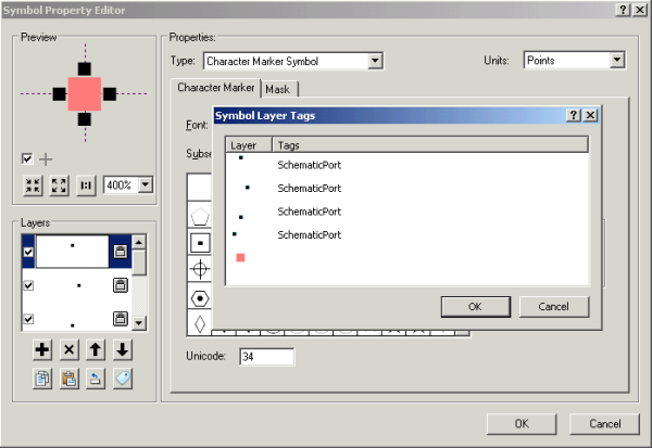 Symbol Property Editor and Symbol Layer Tags dialog boxes - final content, sample Symbol Property Editor and Symbol Layer Tags dialog boxes - final content, sample