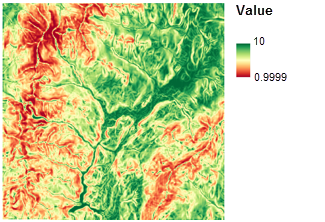 Neigungs-Raster mit Rangfolgewerten Neigungs-Raster mit Rangfolgewerten