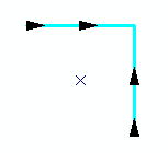 Linien mit entgegengesetzten Richtungen, die ausgewählten Linien werden getrennt behandelt.