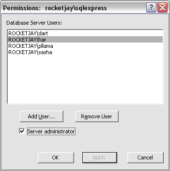 Datenbanksever-Berechtigungen