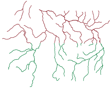 Wasserläufe nach dem Anpassen der Kanten