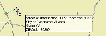 Auswählen einer Adresse mit der Option "Straßenadressen durchsuchen"
