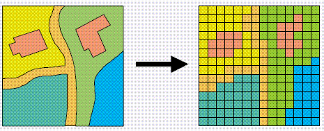 Ein als Raster dargestelltes Vektordiagramm