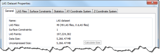 Dialogfeld 'Eigenschaften: LAS-Dataset'