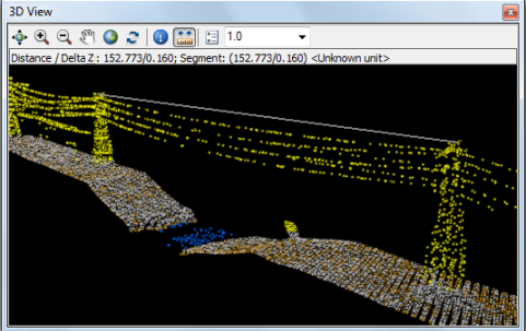 Fenster "3D-Ansicht" mit LIDAR-Luftbilddaten