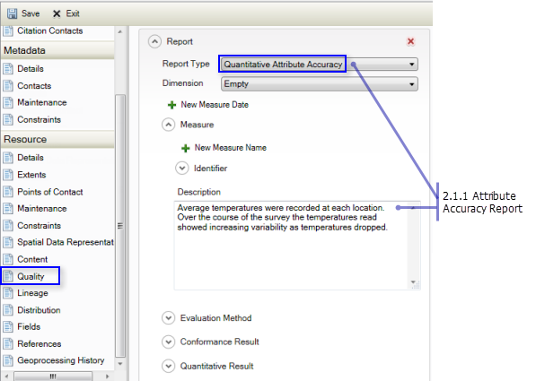 Resource Quality page: Attribute Accuracy Report