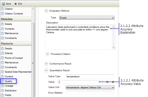 Resource Quality page: Quantitative Attribute Accuracy Assessment