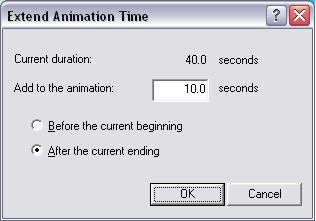 Hinzufügen von Zeit am Ende einer Animation