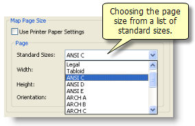 Auswählen einer Standardseitengröße für das Layout