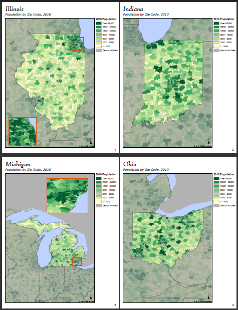 Erstellen Einer Kartensammlung Mit Nebenkarten Arcmap Dokumentation