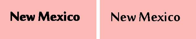 Die Version "Faux Bold" einer Schriftart in ArcMap (links) und die tatsächliche, in einem Kartenservice dargestellte Schriftart ohne Eigenschaften des Typs "Faux" (rechts)