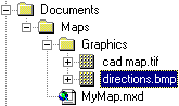 Hyperlink-Dokumente in einem Unterordner des Verzeichnisses, in dem sich das Kartendokument befindet.