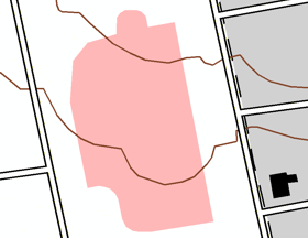 Die Kartenanzeige wird zum Lesezeichen "Area Building" gezoomt.