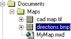 Das Kartendokument und die Hyperlink-Dateien im selben Ordner