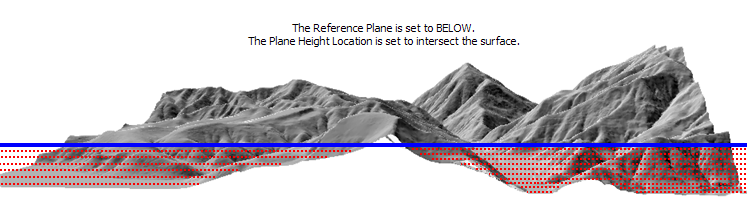 Referenzebene "BELOW", Ebenenhöhe schneidet die Oberfläche