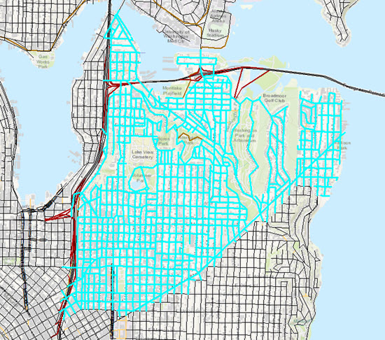 The streets within Capitol Hill