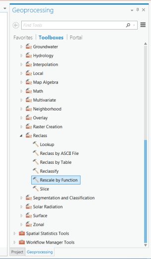 Browsing to the Rescale by Function tool