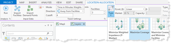 Adjusting the Location-Allocation settings