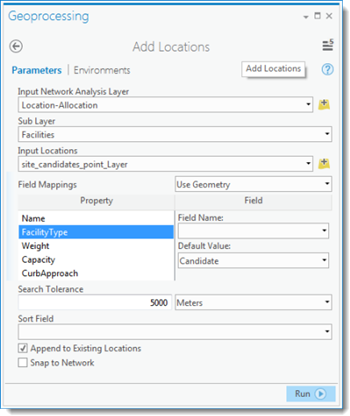 Importing candidate sites