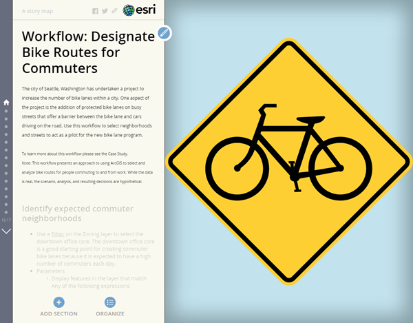 The Designate Bike Routes for Commuters Story Map