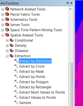 Browsing to the Extract by Attribute tool